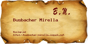 Busbacher Mirella névjegykártya